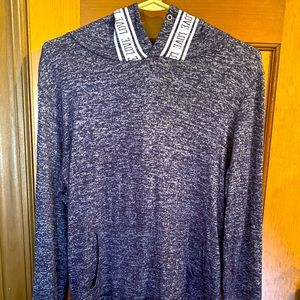 Occasion Navy Blue Pink Trim Lightweight Hoodie